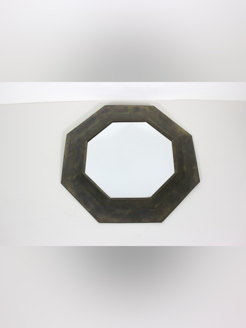 Vintage Moroccan Octagonal Brass Mirror Mid Century Modern